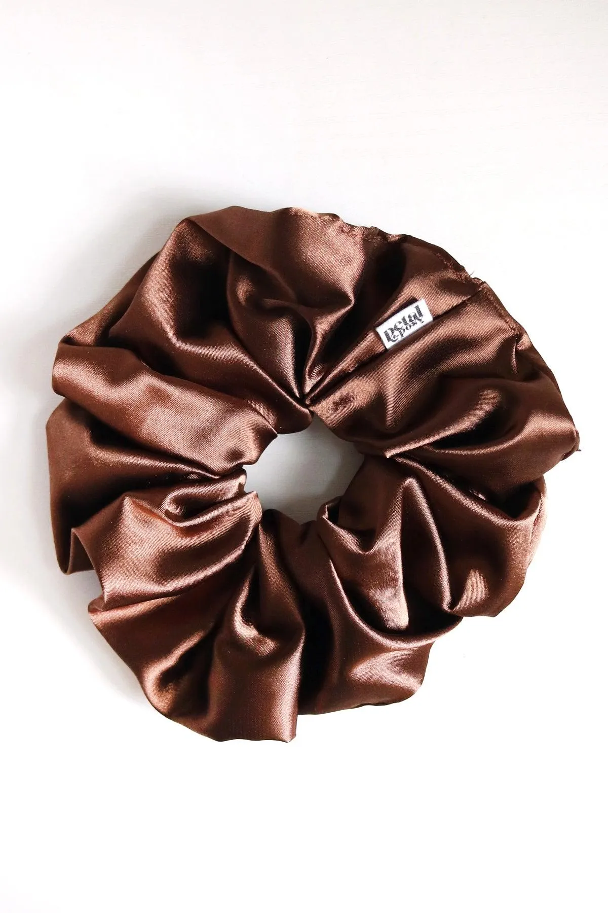 Super Fluff Silk Satin Scrunchie in Cocoa