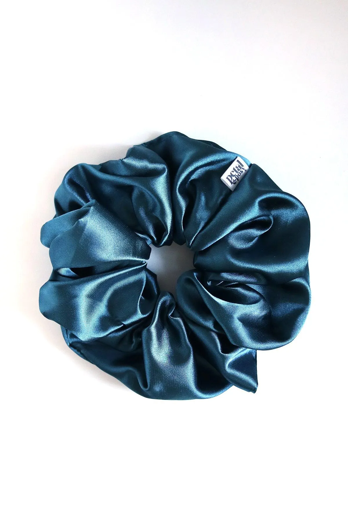Super Fluff Silk Satin Scrunchie in Ocean