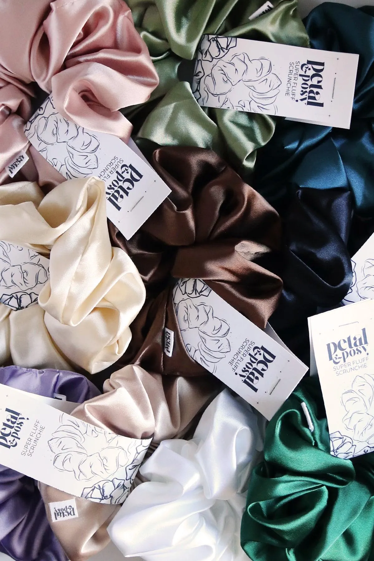 Super Fluff Silk Satin Scrunchie in Ocean