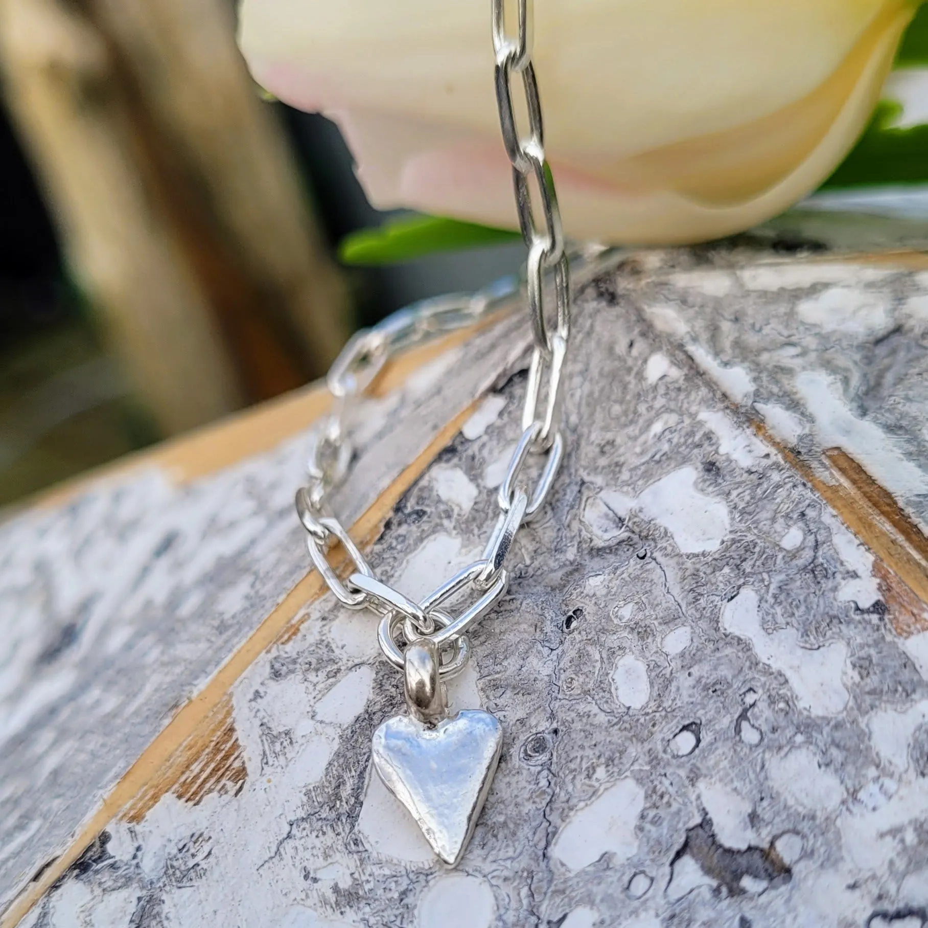 Sweet Heart Long Link Necklace
