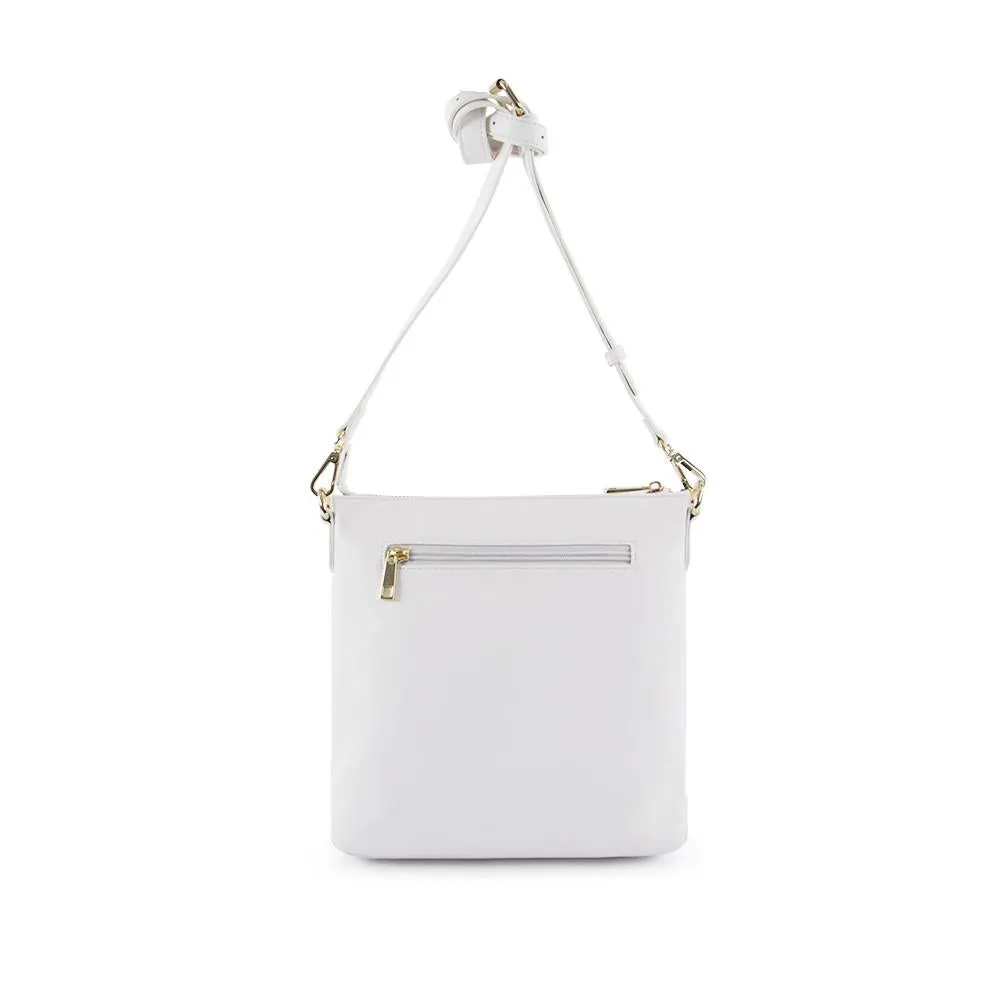 True Blue Woven Crossbody - White