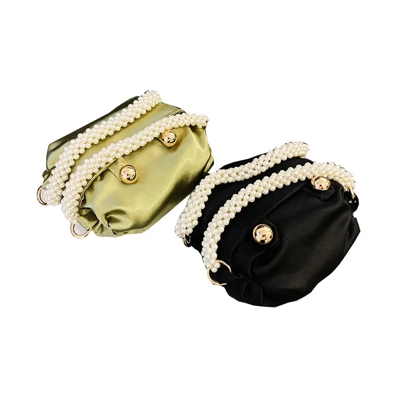 Vvsha Fashion Women Bucket Shoulder Bag Silk Hobo Bag Evening Party Sliver Gold Purse Girl Handbags Female Clutches Bolsos